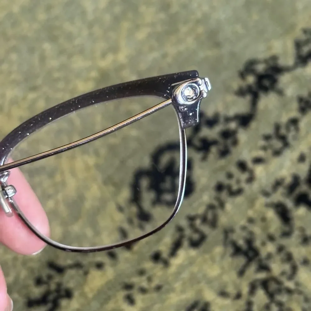 COACH 5104B T 9004 gunmetal sparkle logo cat eye eyeglasses frames Retro Whimsy